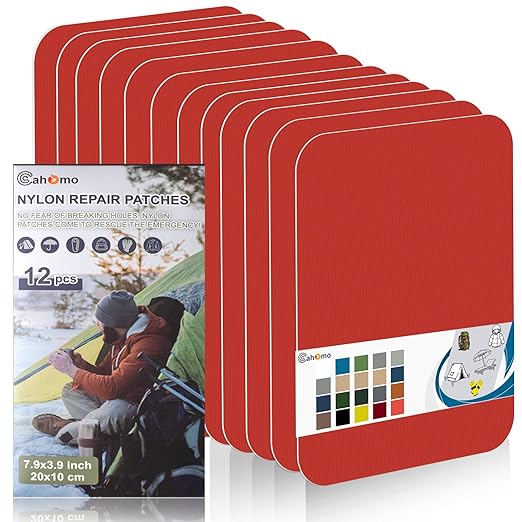 Cahomo 7.9x3.9 inch 12 PCS Nylon Repair Patch Nylon Repair Tape Self Adhesive by Cahomo