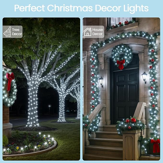 Connectable 100 LED String Lights Indoor Outdoor, 33FT Cool White Christmas - Image 7
