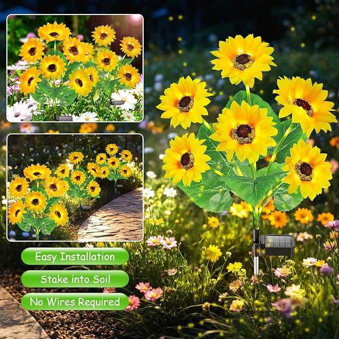 Solar Lights Outdoor Garden Decor, Upgraded 6 Pack - Image 5