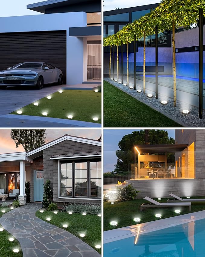 btfarm 10 Pack Solar Lights Outdoor, 8 LED Solar Ground Lights IP65 Waterproof - Image 5