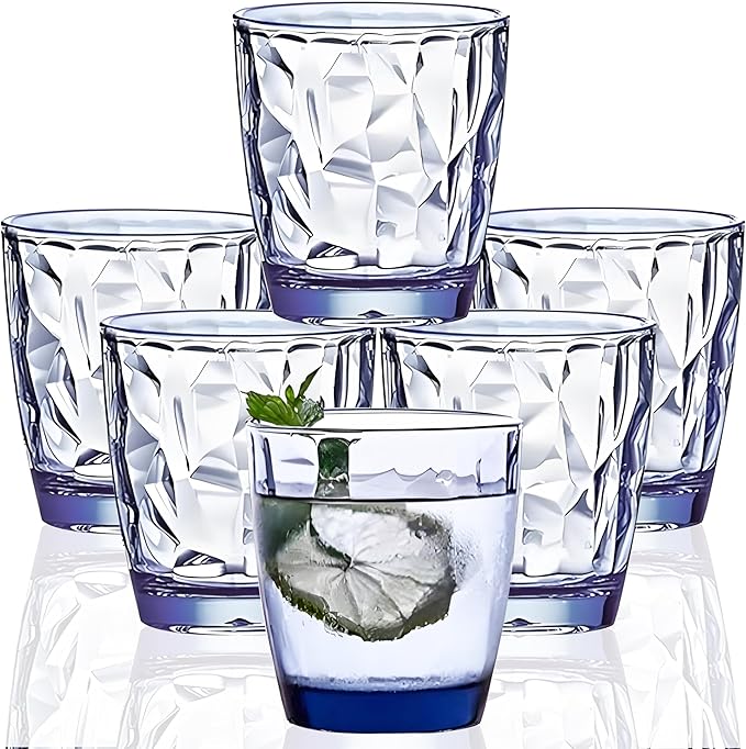 10 Oz Unbreakable Tritan Drinking Glasses Shatterproof Acrylic Glasses by VEILEDGEM