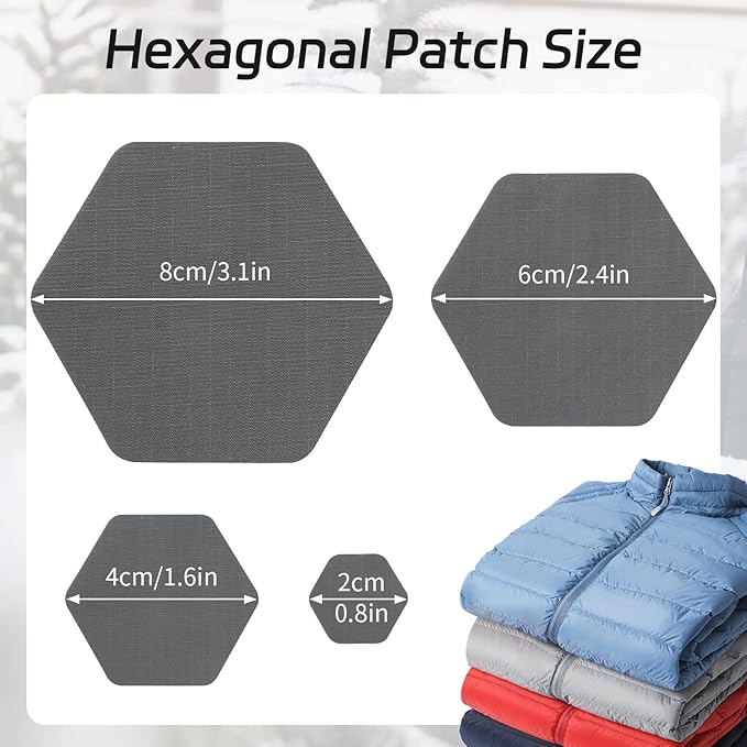 J.CARP 8PCS Nylon Repair Patches, Self Adhesive & Waterproof Patches, Nylon - Image 2