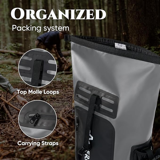Waterproof Dry Bag with Waterproof Phone Case Grey - Image 6
