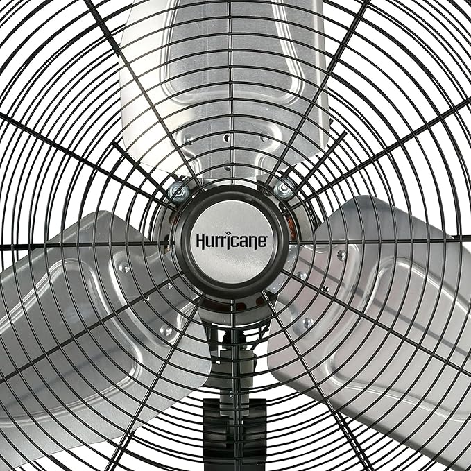 Hurricane Pro Commercial Grade Oscillating Metal Wall Mount Fan w/ 3 Speeds - Image 6