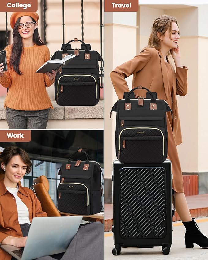 LOVEVOOK Laptop Backpack for Women, 17.3'' Waterproof Nurse Bag Teacher Work - Image 9