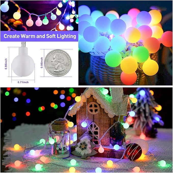 JMEXSUSS 100 LED Battery Operated Christmas Lights Indoor Outdoor Waterproof - Image 3