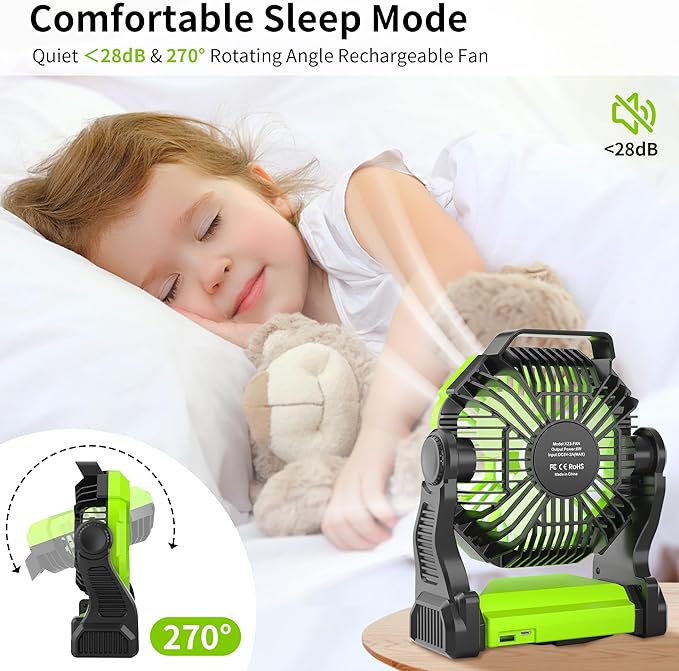 Rechargeable Portable Camping Fan - Image 4