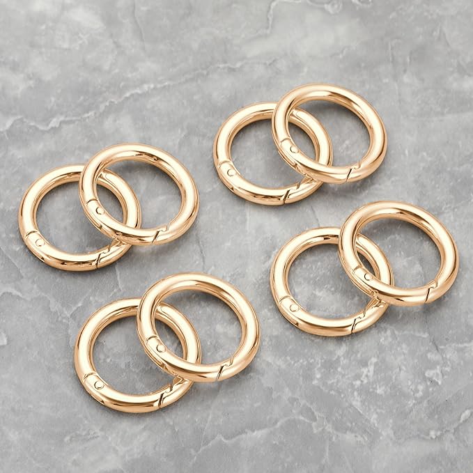 Gkeygo Key Ring Clip, 1 Inch Keychain Rings, 8 Pack Round Carabiner Clip - Image 6