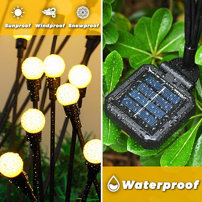 Solar Lights Outdoor-6Pack 48LEDs Solar Garden Firefly Lights Outside, Solar - Image 6