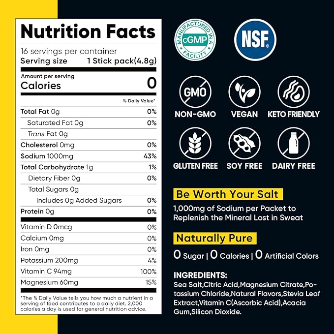 Venture Pal High Sodium Sugar Free Electrolytes Powder Packet, Zero Calories - Image 8