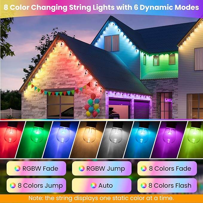 Larkvue 48FT RGBW Outdoor String Lights - Image 2