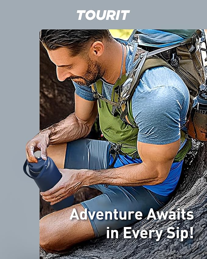 TOURIT 40 oz Insulated Water Bottle, Stainless Steel Sports Water Bottles - Image 8