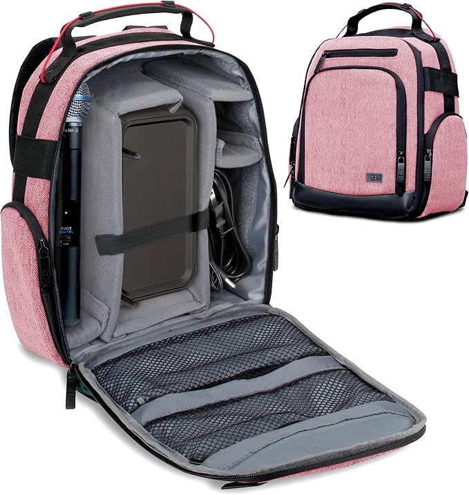USA Gear Audio Equipment Backpack Fits Audio-Technica System 10, Shure BLX4 by USAGEAR