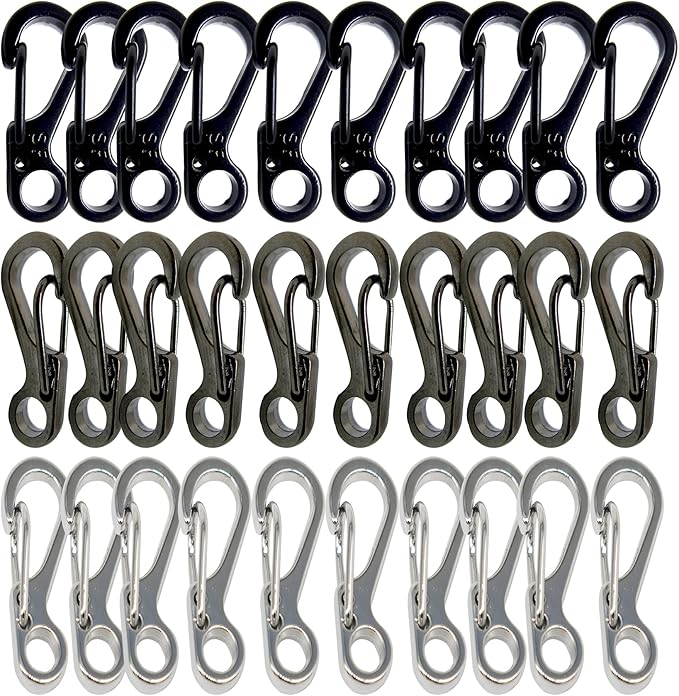 Mini Carabiner Clips with Metal Spring Wiregate Hook and Little Eye Hole by Bytiyar