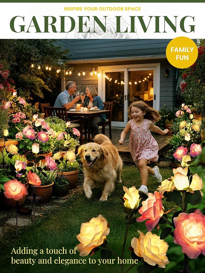 GIGALUMI Solar Lights Outdoor for Garden Decor, 3 Pack Solar Flower Lights - Image 9