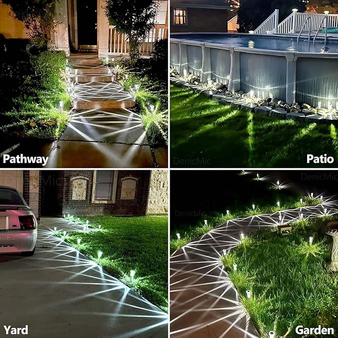 DenicMic Solar Lights Outdoor 15 Pack Waterproof 6000K Cold White LED Stainless - Image 4