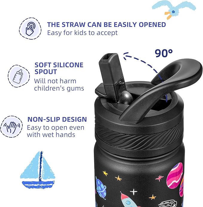 Fanhaw 14 Oz Kids Insulated Water Bottle - Image 3