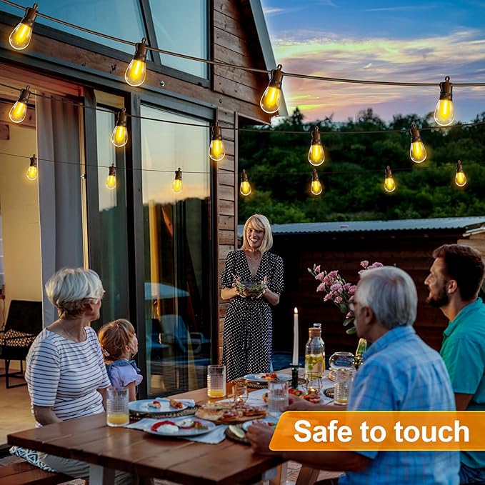 Outdoor String Lights Patio LED Light Outside - 60M 58+2 S14 LED Dimmable 200ft - Image 8