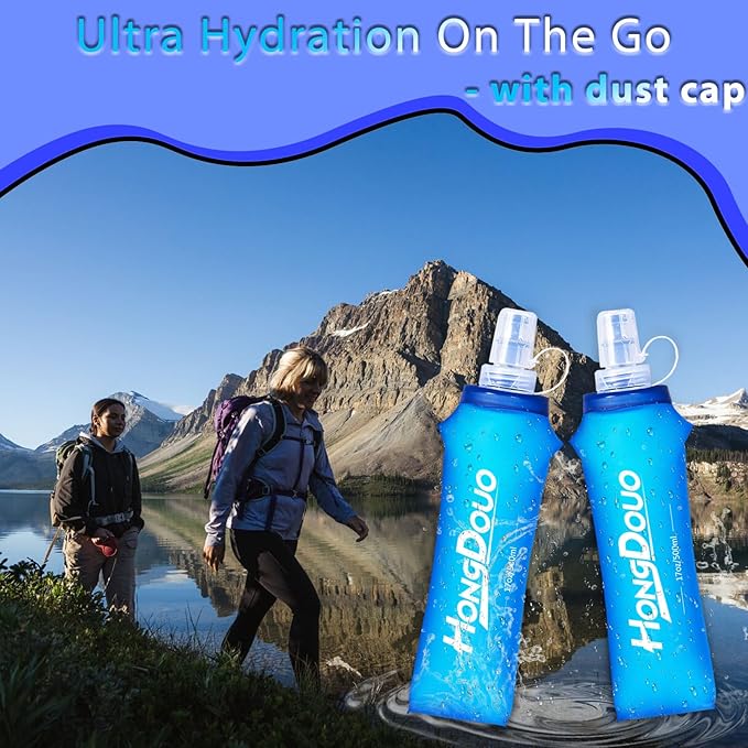 2 Packs Soft Flask, 17oz/500ml TPU Collapsible Soft Water Bottle - Image 3
