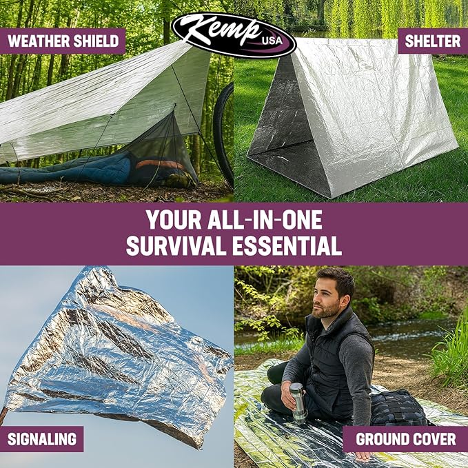Kemp USA Emergency Mylar Blanket Pack of 25 Lightweight Thermal Reflective - Image 6
