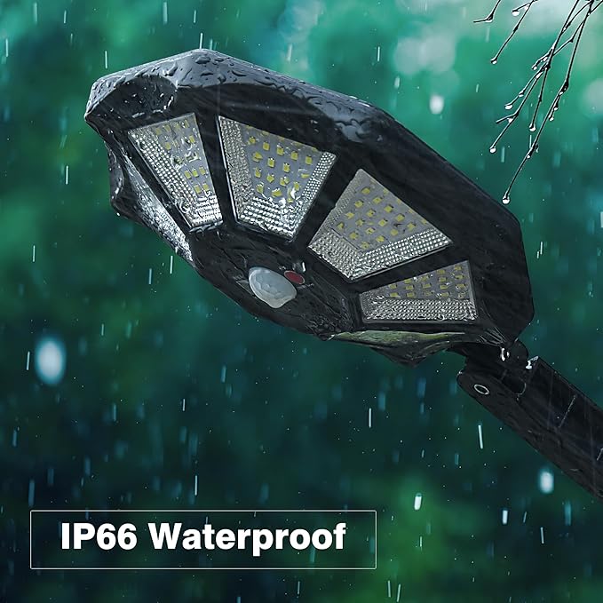OKPRO Solar Lights Outdoor, 168LED 6500K Flood Light Dusk to Dawn, 8 Sides - Image 8