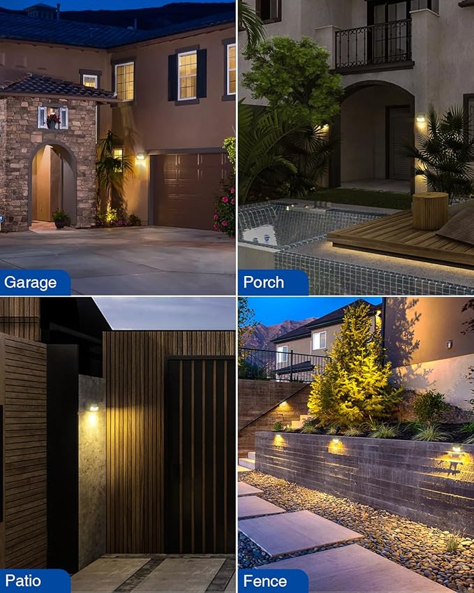 Peasur Solar Lights Outdoor Waterproof, Warm White Motion Sensor Lights Dusk to - Image 2