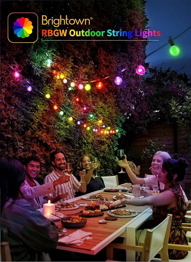 Brightown Outdoor String Lights 58 Feet G40 LED Patio Lights, 27 Plastic Edison - Image 7