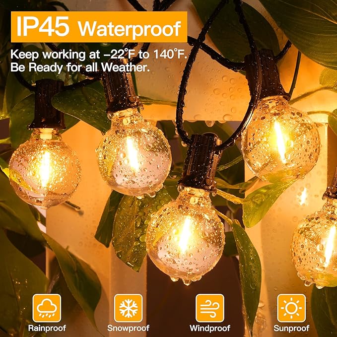 Ollny 50FT Outdoor String Lights, Waterproof Connectable Shatterproof Outside - Image 3