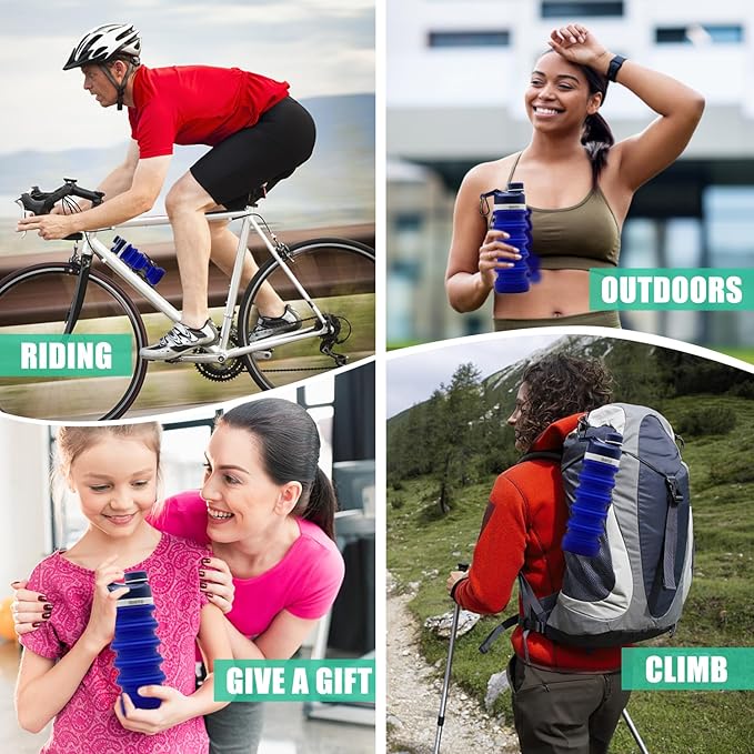 ONTA Collapsible BPA Free Silicone Water Bottle, 20oz - Image 5