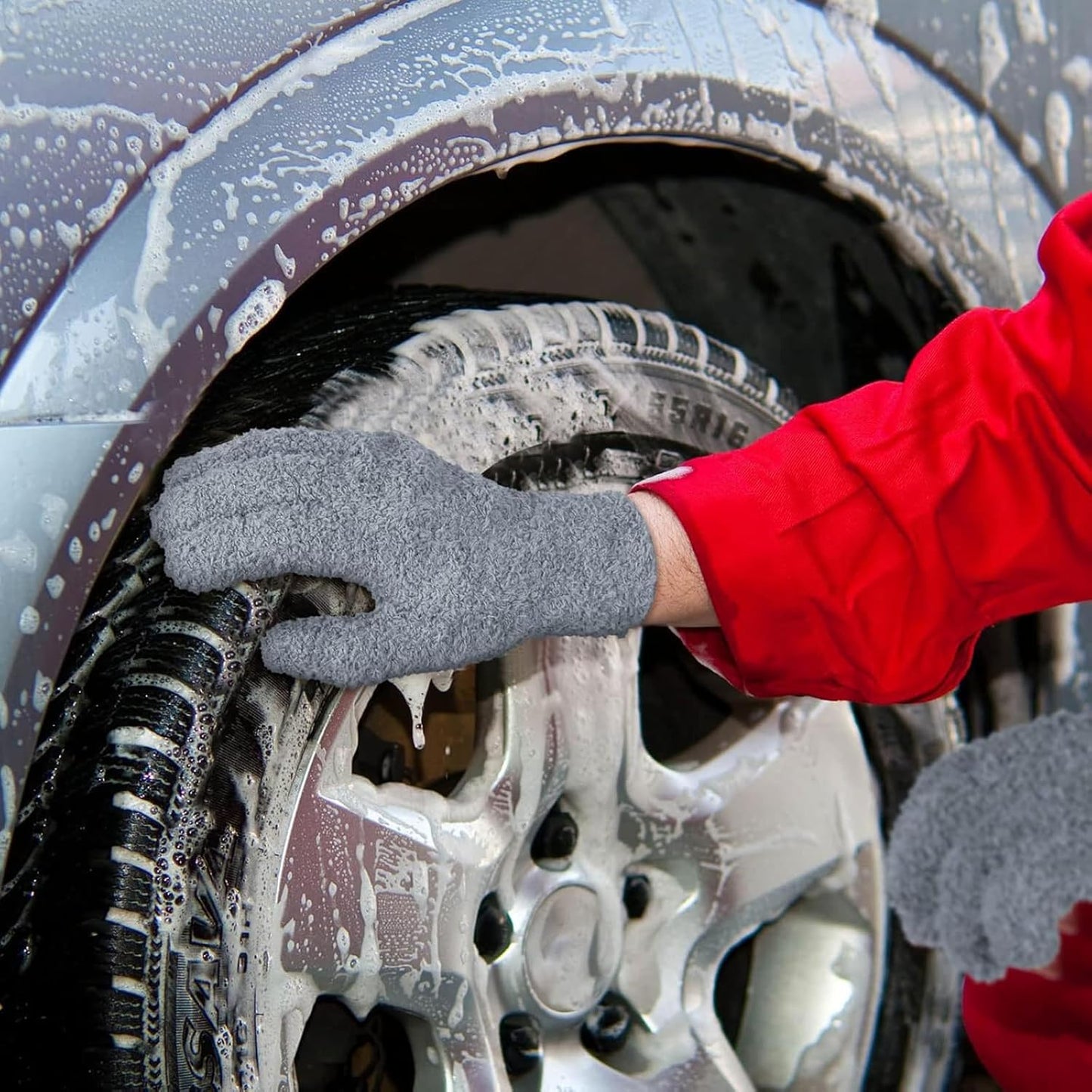 Bencailor 6 Pairs Microfiber Dusting Gloves, Dusting Cleaning Gloves Microfiber Gloves for Plants House Blinds Car Dust Mitt (Fresh Color,Medium)