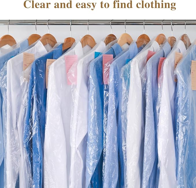 30 Pack Transparent Dust-proof Garment Covers Clear Clothes Covers - Image 5