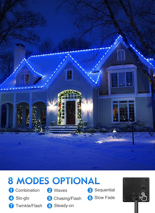Brightown Solar Christmas Lights Outdoor Waterproof, 2 Pack Total 78FT 200 LED - Image 3