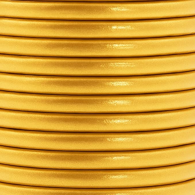 Mandala Crafts Round Genuine Gold Leather Cord - Image 3