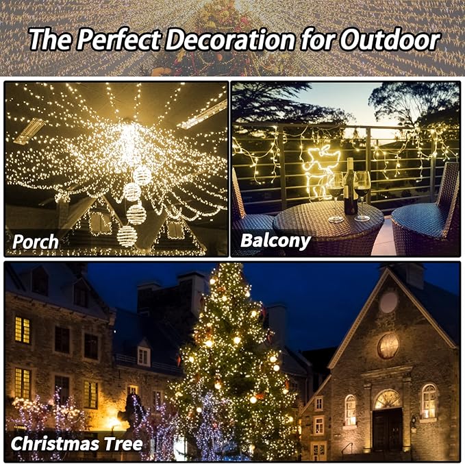 Selarlyt 2 Pack Solar Christmas Lights Outdoor, 72FT 200 LED Solar String Lights - Image 5