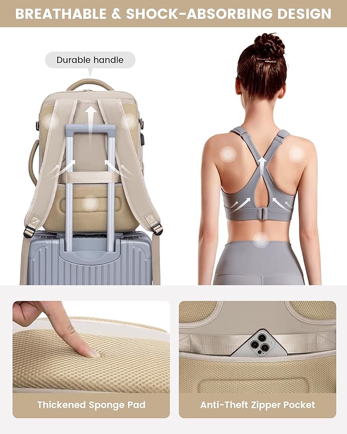 LOVEVOOK Large Travel Backpack for Women, TSA Carry on Backpack for Airplanes - Image 8