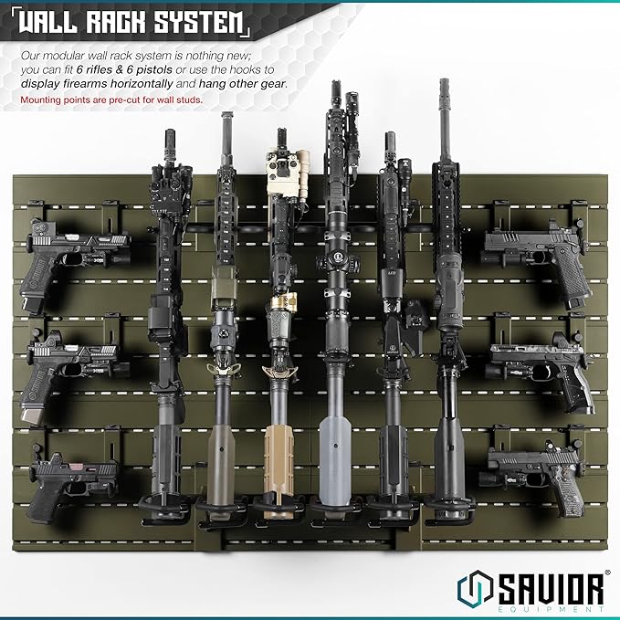 Savior Equipment Wall Rack System Heavy-Duty Steel Tactical Rifle Carbine - Image 2