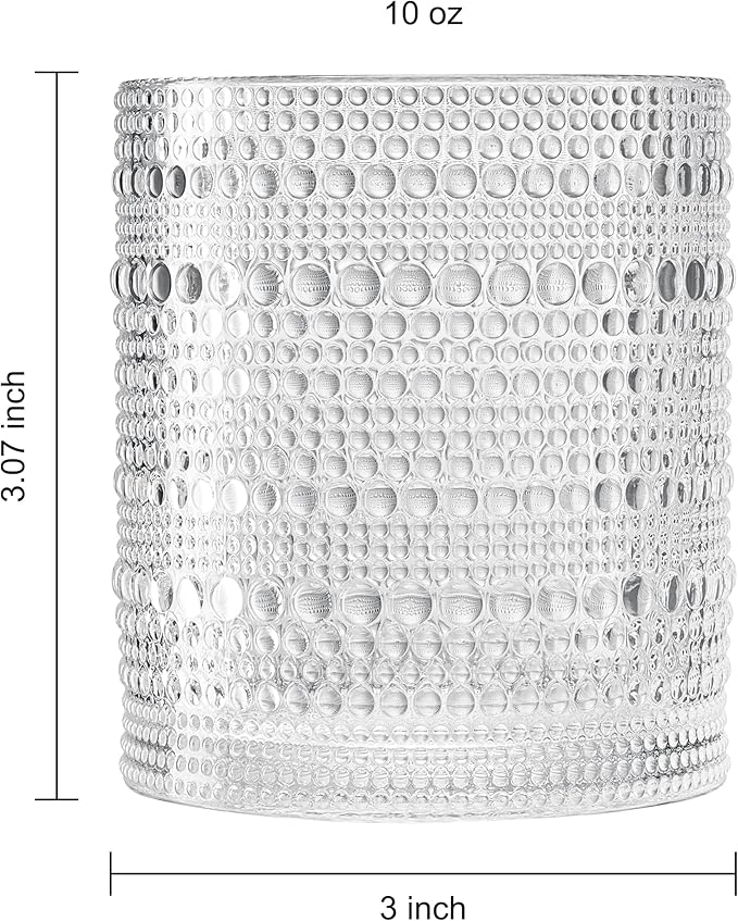Khen Plastic Hobnail Drinking Glasses Set of 12 Clear Color Cups 6x 10oz - Image 4