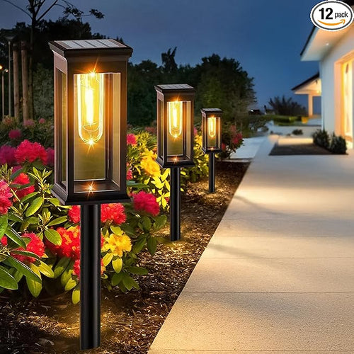 12 Pack Solar Pathway Lights Outdoor, IP65 Waterproof by SolarPathwayLights