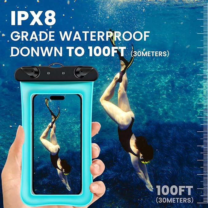 2 Pack Waterproof Floating Phone Pouch IPX8 Floatable Waterproof Phone Case - Image 4