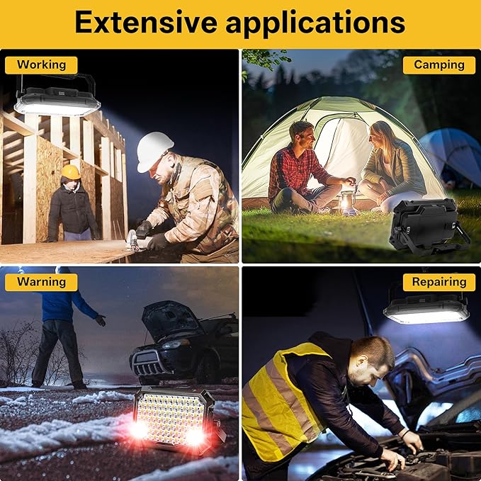LED Work Light Rechargeable Outdoor, 13000mAh Work Flood Lights 10000LM - Image 8
