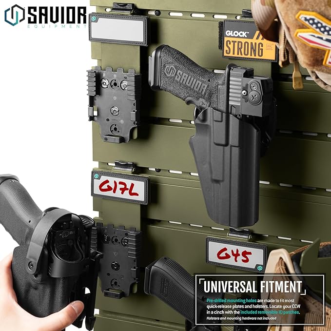 Savior Equipment Wall Rack System Tactical Universal Pistol Holster Holder - Image 3