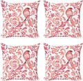 Ambesonne Watercolor Throw Pillow Cushion Case Pack of 4, Bird on Tree Branch by Ambesonne