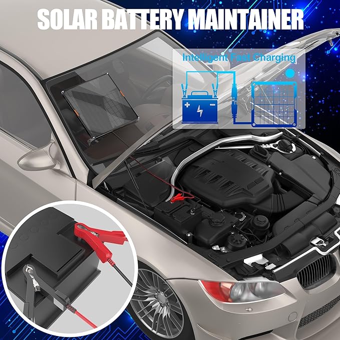 OYMSAE 30W 12V Solar Trickle Charger Maintainer, Waterproof Portable Solar - Image 8