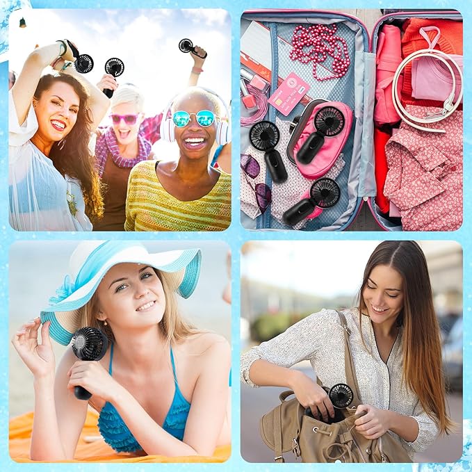 Rossesay 48 Pcs Mini Portable Fan Bulk Cute Handheld Lightweight Small Little - Image 5