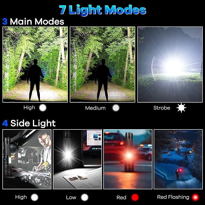 Rechargeable Flashlights 90, 000 High Lumens - Image 5
