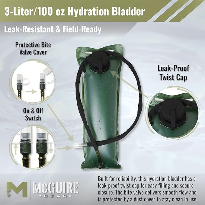 M MCGUIRE GEAR Hydration Bladder, 3L/100 oz. Water Bladder, Leak Proof - Image 2