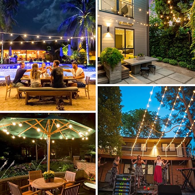 Bosceos 50FT Outdoor G40 LED Globe String Lights Dimmable Waterproof - Image 7
