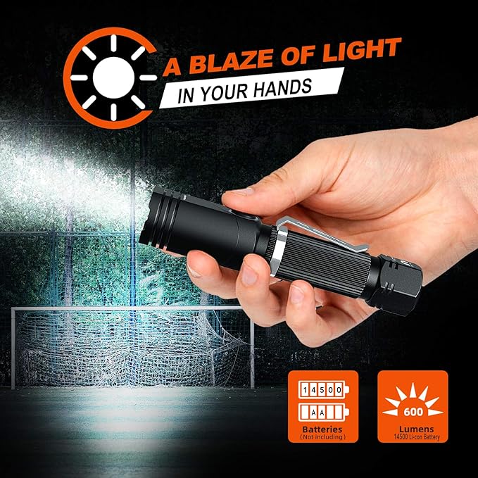 NICRON Flashlight, N7 600 Lumens Tactical Flashlight, 90 Degree Ip65 Waterproof - Image 2