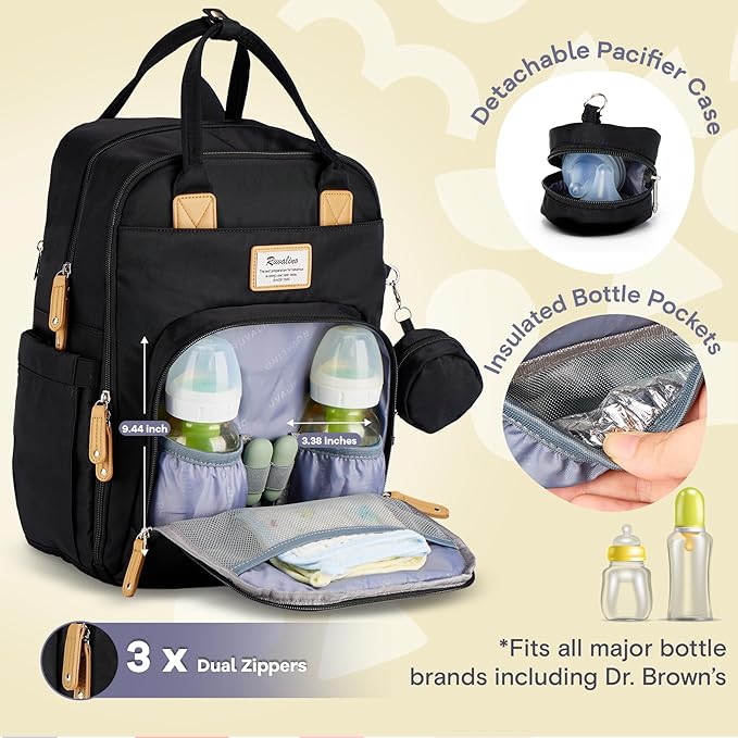 RUVALINO Diaper Bag Backpack-Expandable Baby Bag - Image 4