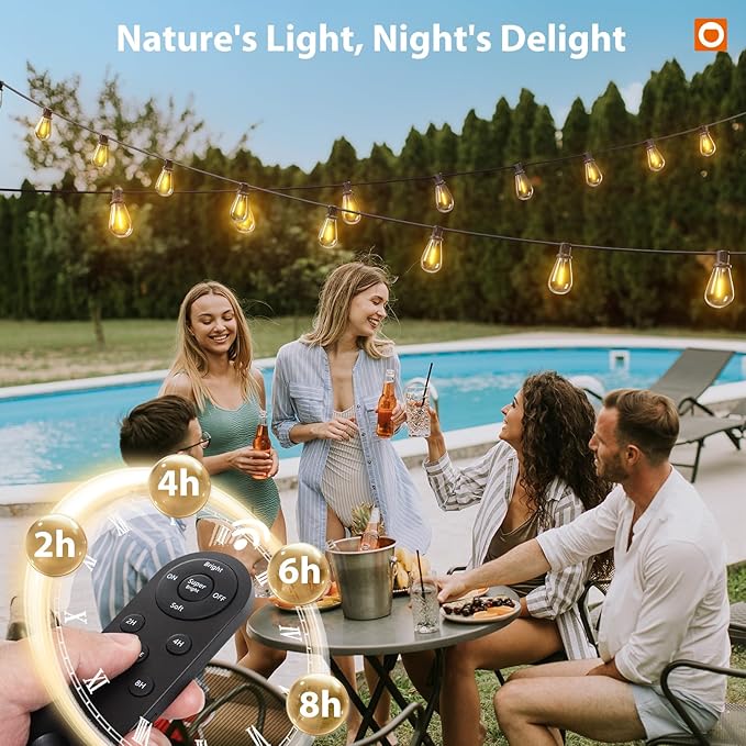 addlon 102FT Solar String Lights Outdoor Waterproof - Image 9